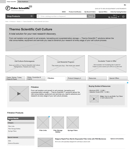 Training Site Wireframe